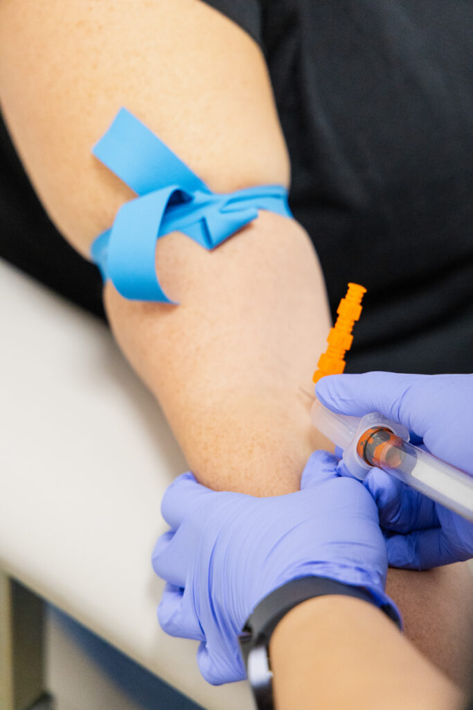 A patient getting their labs drawn for functional medicine testing